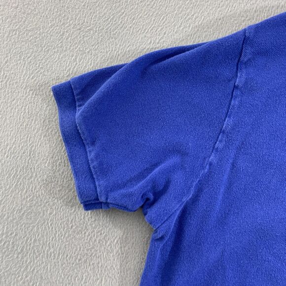 Polo Ralph Lauren Polo Shirt Mens XL Blue Yellow Collar Big Pony Rugby Cotton - Picture 14 of 14